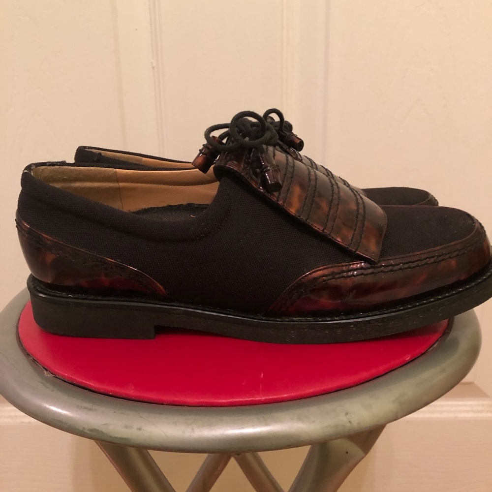 STUART WEITZMAN loafers with tortoiseshell-like details, 6.5, vintage, rare